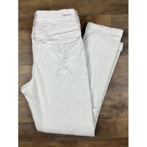 HUDSON Size 26  Natalie Slim Mid Rise Boyfriend Jeans White Distressed‎
